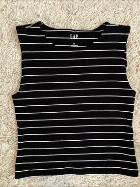 GAP Black & White Striped Tank Top